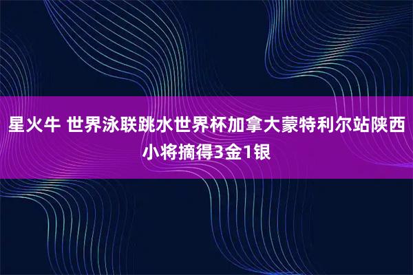 星火牛 世界泳联跳水世界杯加拿大蒙特利尔站陕西小将摘得3金1银